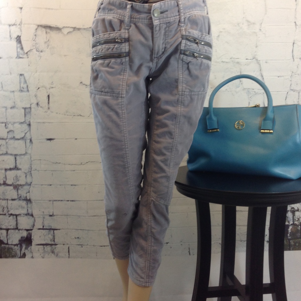 Free People Bedford Gray Cord Skinny Crop Pants